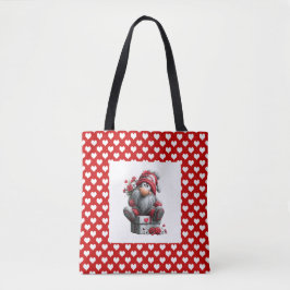 "A Love Note for You" Valentine Gnome Tote Bag