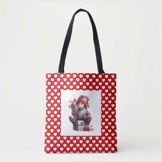"A Love Note for You" Valentine Gnome Tote Bag (Voorkant)