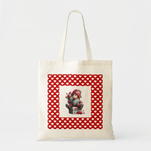 "A Love Note for You" Valentine Gnome Tote Bag (Voorkant)