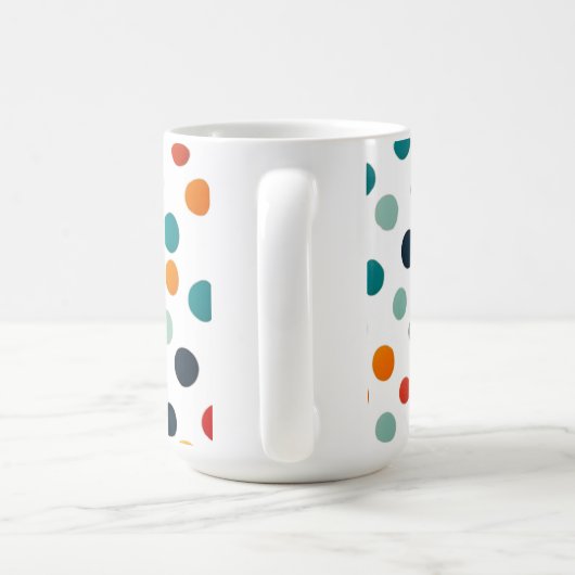a lOVE themed mug with bright polka  Koffiemok (Handvat)