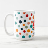 a lOVE themed mug with bright polka  Koffiemok (Links)