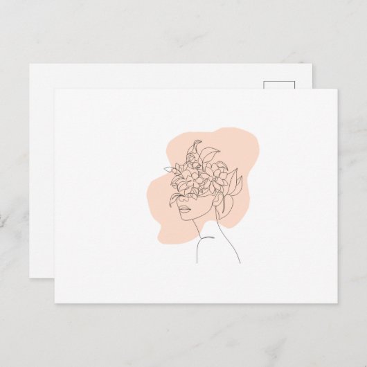 A lovely Bohemian-inspired Lady on a postcard Briefkaart (Voorkant / Achterkant)