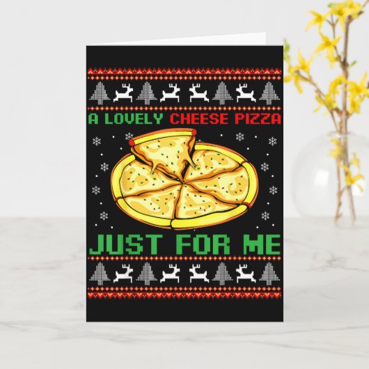 A Lovely Cheese Zza Just For Me Christmas Tree  Kaart (Gele Bloem)