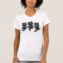 A lovely design featuring playful black cats for f t-shirt