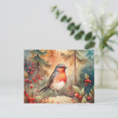 A lovely Robin in Autumn Briefkaart (Staand voorkant)