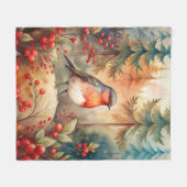 A lovely Robin in Autumn Fleece Deken (Voorkant (Horizontaal))