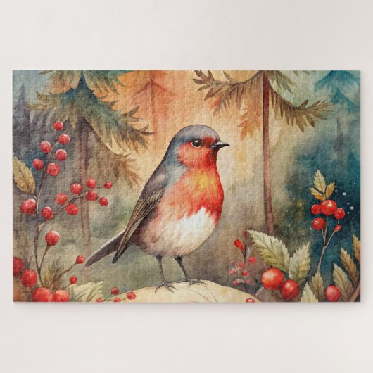 A lovely Robin in Autumn Legpuzzel (Horizontaal)