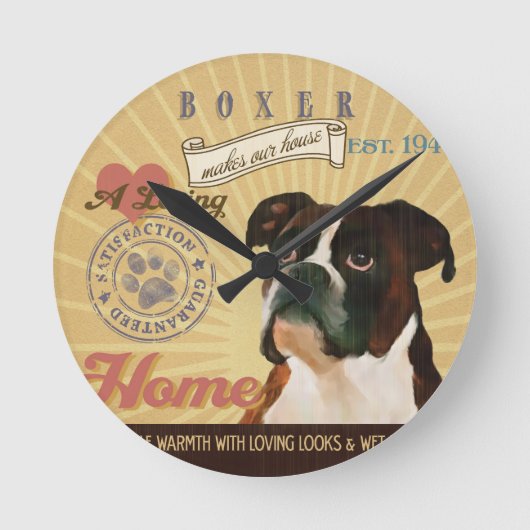 A Loving Boxer Makes Our House Home Ronde Klok (Voorkant)