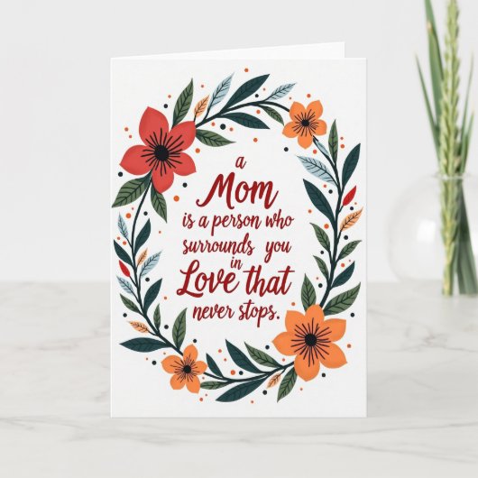 A Loving Mom Floral Frame Card Kaart (Voorkant)