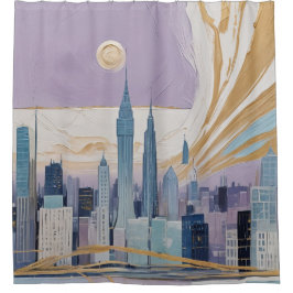 A Lunar Cityscape Douchegordijn