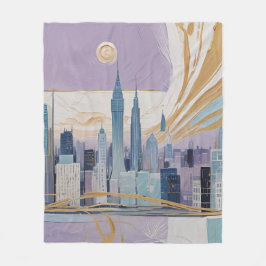 A Lunar Cityscape Fleece Deken