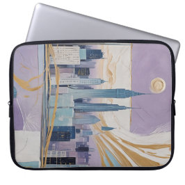 A Lunar Cityscape Laptop Sleeve