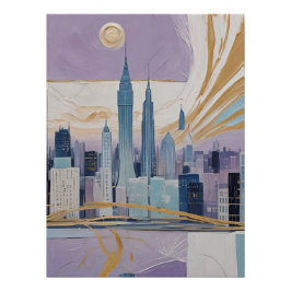 A Lunar Cityscape Perfect Poster