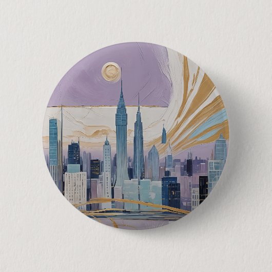 A Lunar Cityscape Ronde Button 5,7 Cm (Voorkant)