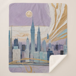 A Lunar Cityscape Sherpa Deken