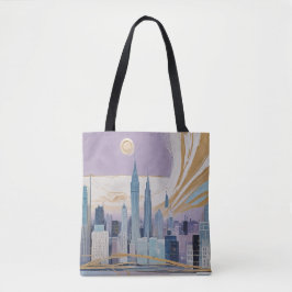 A Lunar Cityscape Tote Bag