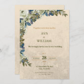 A luxurious and stylish wedding invitation  kaart (Voorkant / Achterkant)