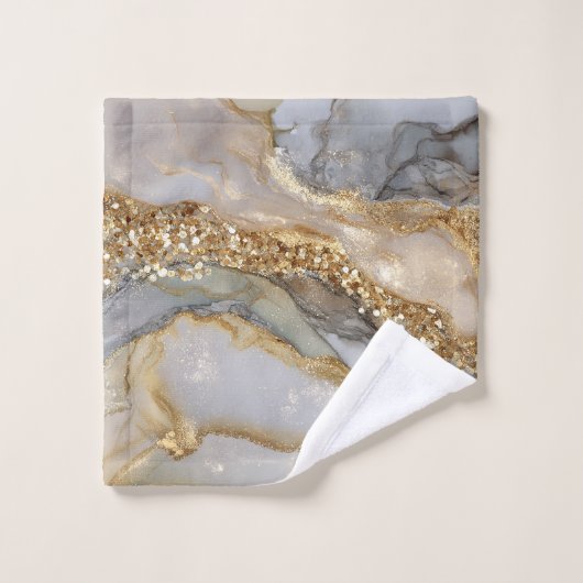 A luxurious gold and white marble background bad handdoek (Wasdoekje)