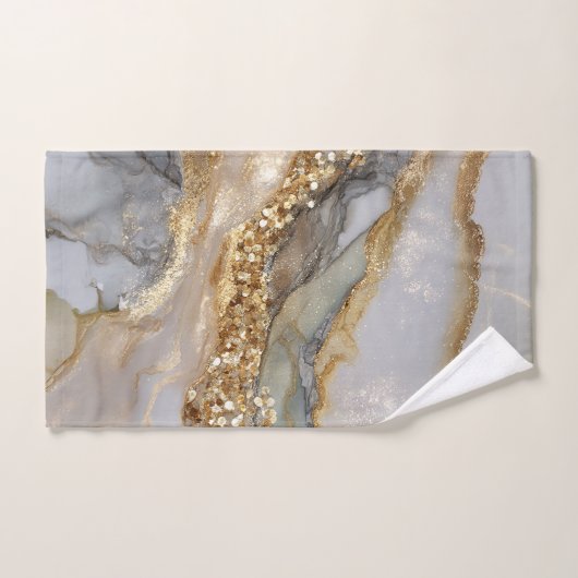A luxurious gold and white marble background bad handdoek (Handdoek)