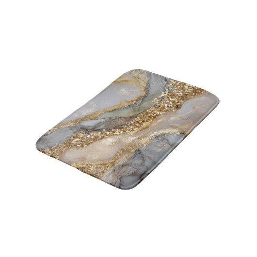 A luxurious gold and white marble background badmat (Gekanteld)