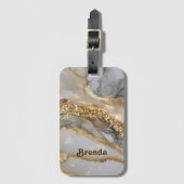 A luxurious gold and white marble background bagagelabel (Voorkant (verticaal))