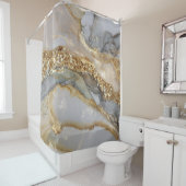 A luxurious gold and white marble background douchegordijn (In situ)