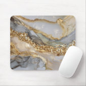 A luxurious gold and white marble background muismat (Met muis)