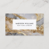 A luxurious gold and white marble background visitekaartje (Voorkant)