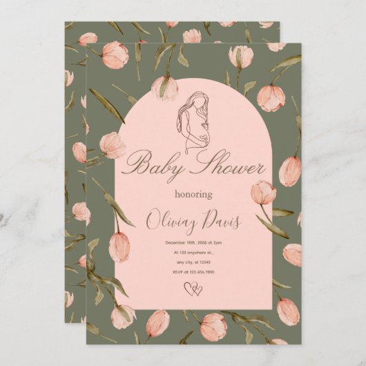 A luxurious invitation with a chic boho touch (Voorkant / Achterkant)