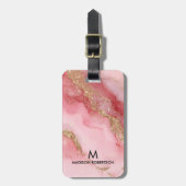 A luxurious pink marble background bagagelabel (Voorkant verticaal)