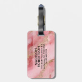A luxurious pink marble background bagagelabel (Achterkant verticaal)