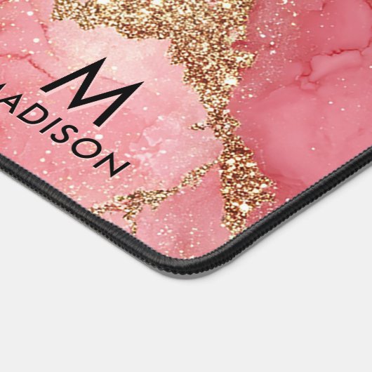 A luxurious pink marble background bureaumat (Hoek)