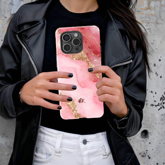A luxurious pink marble background iPhone hoesje