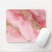 A luxurious pink marble background muismat (Met muis)