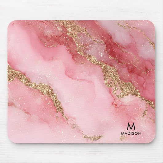 A luxurious pink marble background muismat (Voorkant)