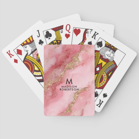 A luxurious pink marble background pokerkaarten (Achterkant)