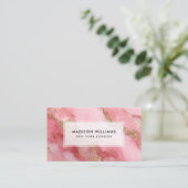 A luxurious pink marble background visitekaartje (Staand voorkant)