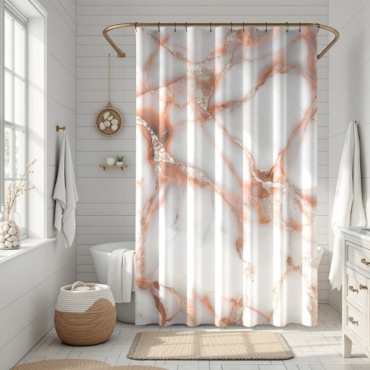 A luxurious rose-gold marble background douchegordijn
