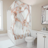A luxurious rose-gold marble background douchegordijn (In situ)