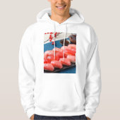 A luxurious tuna-inspired hoodie | Red gradation (Voorkant)