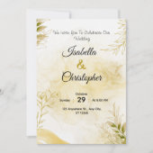 A luxurious wedding invitation in elegant gold kaart (Voorkant)