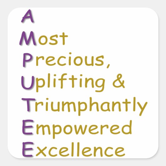 A.M.P.U.T.E.E. VIERKANTE STICKER (Voorkant)