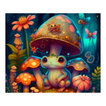 A magic mushroom frog             
