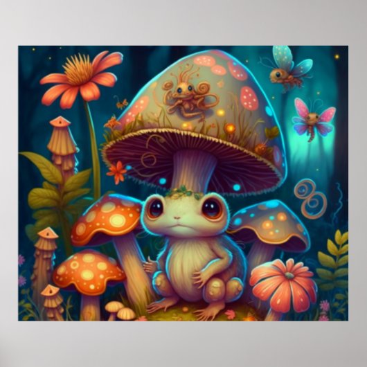 A magic mushroom frog              poster (Voorkant)