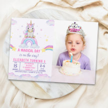 A Magical Day Cute Unicorn Birthday Girl Photo