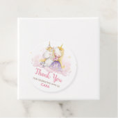 A Magical Day Unicorn Birthday Party Round Bedankjes Labels (In situ)