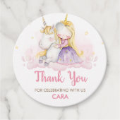A Magical Day Unicorn Birthday Party Round Bedankjes Labels (Voorkant)