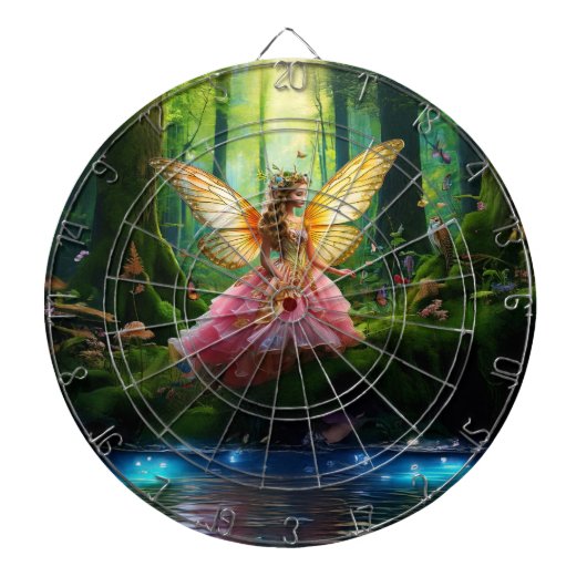 A magical fairy woodland forest dartbord (Voorkant)