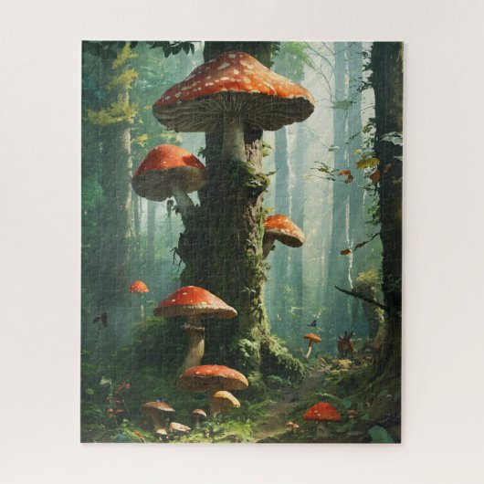 a magical forest, mushrooms, a mystical forest, to legpuzzel (Verticaal)