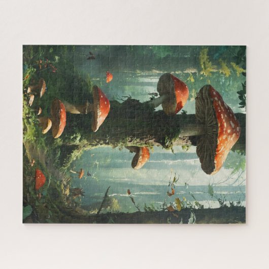a magical forest, mushrooms, a mystical forest, to legpuzzel (Horizontaal)